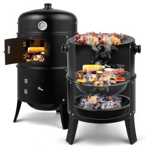 Outvita 17-Inch Charcoal BBQ Smoker and Grill