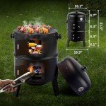 Outvita 17-Inch Charcoal BBQ Smoker and Grill