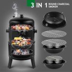Outvita 17-Inch Charcoal BBQ Smoker and Grill