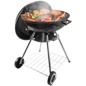 Portable 22-Inch Charcoal Kettle Grill with Wheels
