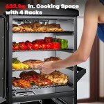 Digital Electric Smoker with LED Display and Probe