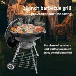 Portable 22-Inch Charcoal Kettle Grill with Wheels