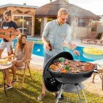 Portable 22-Inch Charcoal Kettle Grill with Wheels