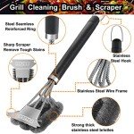 POLIGO 18" Stainless Steel Grill Brush & Scraper