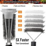 POLIGO 18" Stainless Steel Grill Brush & Scraper