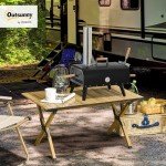 Outsunny Portable Wood-Fired Pizza Oven with Peel