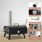 Outsunny Portable Wood-Fired Pizza Oven with Peel