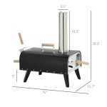 Outsunny Portable Wood-Fired Pizza Oven with Peel