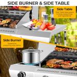 Electactic 3-Burner Propane Gas Grill with Side Burner