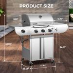 Electactic 3-Burner Propane Gas Grill with Side Burner