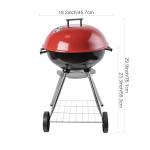 18-Inch Portable Charcoal Grill with Handle & Wheels