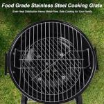 18-Inch Portable Charcoal Grill with Handle & Wheels