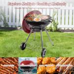 18-Inch Portable Charcoal Grill with Handle & Wheels