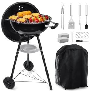HaSteeL 18-Inch Portable Charcoal Kettle Grill
