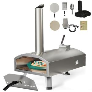 YTIAHOME Dual Fuel Outdoor Pizza Oven with Peel