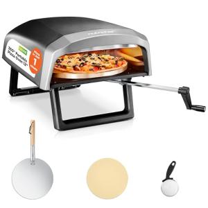 Nutrichef Outdoor Pizza Oven with 360° Rotating Stone
