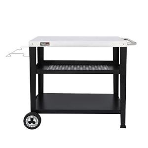 Royal Gourmet Rolling BBQ Prep Table with Trash Bag