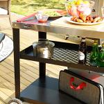 Royal Gourmet Rolling BBQ Prep Table with Trash Bag