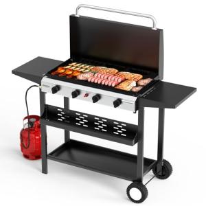 ROVSUN 4 Burner Portable Propane Griddle Grill