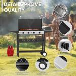 ROVSUN 4 Burner Portable Propane Griddle Grill