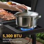 Zvivofla 3-Burner Propane BBQ Grill with Side Burner