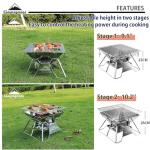 CAMPINGMOON 14-Inch Portable Foldable Camping Grill