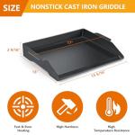 Cast Iron Griddle Pan for Gas Grills & Ovens