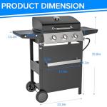3-Burner Stainless Steel Propane BBQ Grill