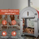 Empava Outdoor Wood Fired Pizza Oven with Wheels