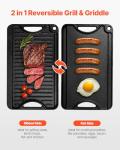 VEVOR 14x8.5 inch Cast Iron Griddle Pan