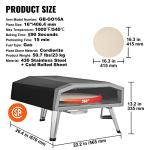 VEVOR 16-Inch Gas Outdoor Pizza Oven
