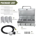 Bestfire 3-Burner Portable Gas Grill for BBQs