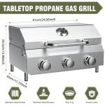 Bestfire 3-Burner Portable Gas Grill for BBQs
