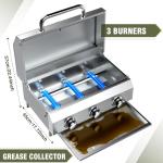 Bestfire 3-Burner Portable Gas Grill for BBQs