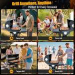 SUNLIFER Outdoor Charcoal BBQ Grill with Side Table