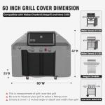 60 Inch Heavy Duty Waterproof Grill Cover