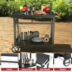 Royal Gourmet Movable Flattop Grill Cart with Shelves