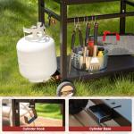 Royal Gourmet Movable Flattop Grill Cart with Shelves