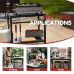 Royal Gourmet Movable Flattop Grill Cart with Shelves