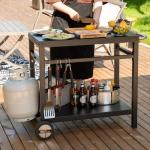 Royal Gourmet Movable Flattop Grill Cart with Shelves