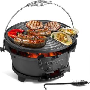 IronMaster Cast Iron Hibachi Grill for Camping