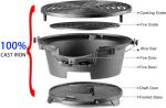 IronMaster Cast Iron Hibachi Grill for Camping