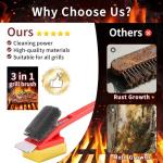 BBQ Grill Brush with Removable Scraper Head