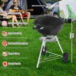 GRiliFE 18" Portable Charcoal Grill with Wheels