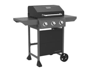 Megamaster 3-Burner Propane Gas Grill with Side Tables