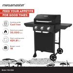 Megamaster 3-Burner Propane Gas Grill with Side Tables