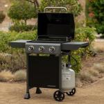 Megamaster 3-Burner Propane Gas Grill with Side Tables