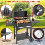 Kendane Charcoal Grill with Side Shelf & Smoker