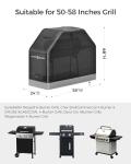 Heavy Duty 58 Inch BBQ Grill Cover, Black