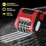 Electric Rechargeable Grill Brush with LED Light